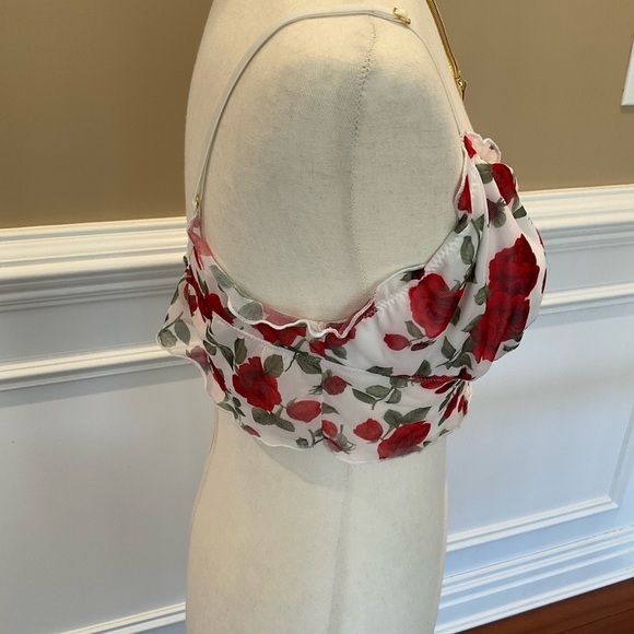 Woman's  Forever 21 Rose Print Mesh Lingerie Cami - Picture 3 of 4